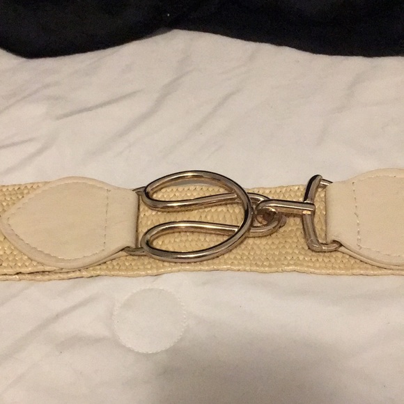 Lot of 3 black, cream and animal print vintage stretch belts - Picture 4 of 7